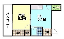 コーポラスマツモト5 1DKの間取図画像