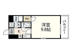 ヴィラサクライ 1Kの間取図画像