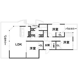 ディークラディア白島 3LDKの間取図画像