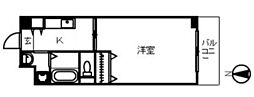 柳川ビル 1Kの間取図画像