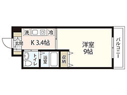 アプレックス出汐 1Kの間取図画像