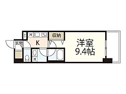 ロータス二葉の里 1Kの間取図画像