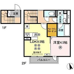 ニューライフテラス 1LDKの間取図画像