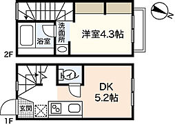 ヴィラフェリシア 1DKの間取図画像