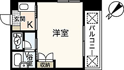 白島森野ビル 1Kの間取図画像