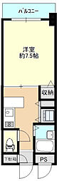 プレア21 1Kの間取図画像