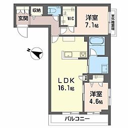 CASA ニックスV 2LDKの間取図画像