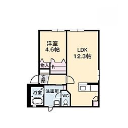 ドリームガーデン・S 1LDKの間取図画像