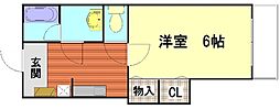 唐津ビル 1Kの間取図画像