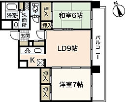 ソレイル小田 2LDKの間取図画像