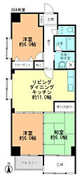 コーポマルゼン 3LDKの間取図画像