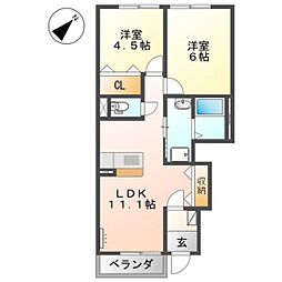 メゾン・ド・アンジュ 2LDKの間取図画像