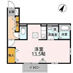 ボナールK2 ワンルームの間取図画像
