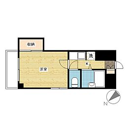 呉セントラルタワー 1Kの間取図画像
