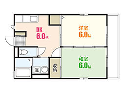 メゾン中村 2DKの間取図画像