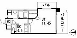 ロアール東白島 1DKの間取図画像