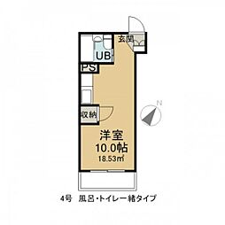 ルミネ己斐 ワンルームの間取図画像
