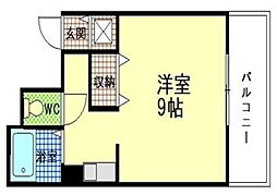 林ビル2 ワンルームの間取図画像