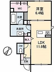 エスポワール戸坂山崎 1LDKの間取図画像