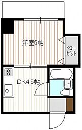 坪井ビル 1DKの間取図画像
