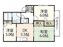ワンズグレース成本 3DKの間取図画像