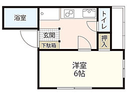 アップランド 1Kの間取図画像