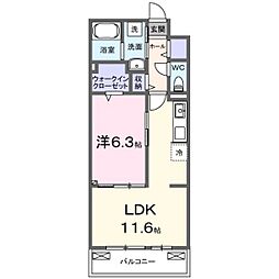 メゾン・セレニテ A 1LDKの間取図画像