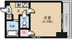 パーク朝日 1Kの間取図画像