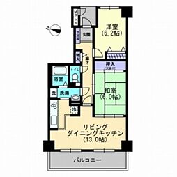 サーパス沼田 2LDKの間取図画像