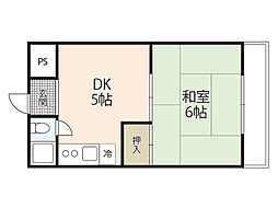 吉マンション 1DKの間取図画像