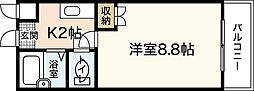 第18やたがいビル 1Kの間取図画像