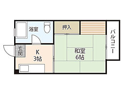 藤岡ビル 1Kの間取図画像