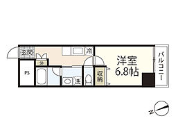 Pablo観音本町II 10階1Kの間取り