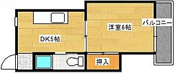 渡部ビル 1DKの間取図画像