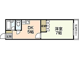 フィローセあさひ 3階1DKの間取り