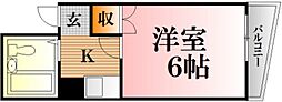 ＮＩＳＨＩＫＡＮビル 3階1Kの間取り