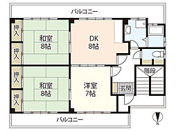 かなやまビル 3階3DKの間取り