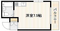 ポーネグリフ ワンルームの間取図画像