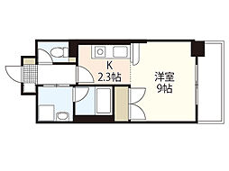 ル・アーブル宇品 2階ワンルームの間取り