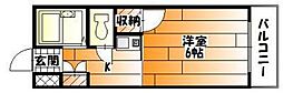 ネオ・デラサンテ 1Kの間取図画像