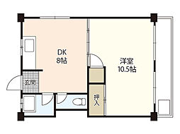 小野ビル 4階1LDKの間取り