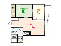 メゾンクローバー 1階2LDKの間取り