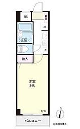 グレース東雲 4階1Kの間取り