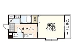 ＴＹＴハピネス 6階1Kの間取り