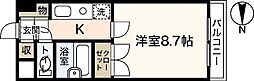 3ｒｄ　ＩＫＥＭＯＴＯ 4階1Kの間取り