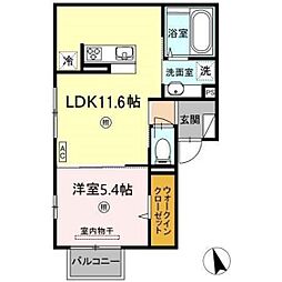 コリーナ 2階1LDKの間取り