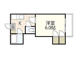 第5シモビル 8階1DKの間取り