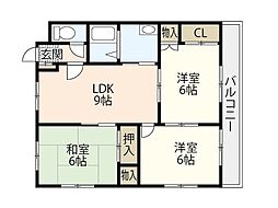 洋光台ハイツ谷中C 3LDKの間取図画像