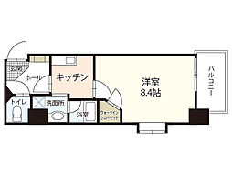 Ｓｈｅｔｌａｎｄ　ＣｏｕｒｔIII 8階1Kの間取り