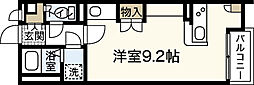レオネクストサツキ荘 1階ワンルームの間取り
